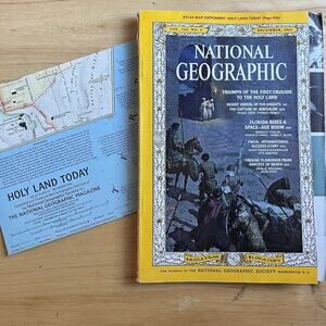 Vintage National Geographic Magazine December 1963 With Holy Land Today Map